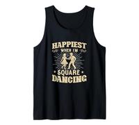 Hombre Happiness When I'm Square Dancing Funny Square Bailarines Camiseta sin Mangas