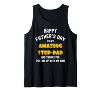 Hombre Happy Father's Day, Thanks for Putting up... Funny Step Dad Camiseta sin Mangas