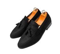 Hombre Hecho a Mano Borlas Mocasines Ante de Vestir Zapatos Uniforme Mocasín,zapatos casuales cómodos sin cordones,Zapatos de Conducir Plano Pantuflas,para actividades de negocios y ocio,EU38-46
