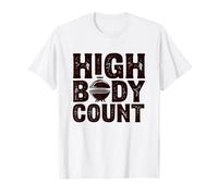 Hombre High Body Count BBQ Funny Grilling Broma Marido Papá Hombres Camiseta