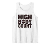 Hombre High Body Count BBQ Funny Grilling Broma Marido Papá Hombres Camiseta sin Mangas