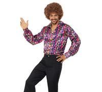 Hombre Hippie Camisa 60s 70s Discoteca Retro Camisa Accesorio de Disfraz Adulto