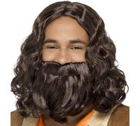 Hombre Hippy O Jesús Disfraz Peluca y Barba Set Peluca Kit Por Smiffys