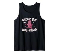 Hombre Humor Pulpo Divertido Ansioso Pero Bien Armado Biólogos Marinos Camiseta sin Mangas