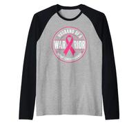 Hombre Husband of A Warrior Breast Cancer Awareness Camiseta Manga Raglan