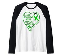 Hombre I Love Someone with Mental Illness - Mental Health Awareness Camiseta Manga Raglan