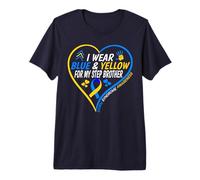 Hombre I Wear Blue and Yellow For My Step Brother - Down Syndrome Camiseta Premium