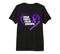 Hombre I Wear Purple For My Grandpa Pancreatic Cancer Awareness Camiseta Premium
