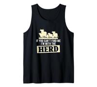 Hombre If You Can't Find Me I'm with The Herd Funny Ganaderos Camiseta sin Mangas