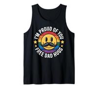 Hombre I'm Proud of You Free Dad Hugs Pride Month Ally Apoyo LGBT Camiseta sin Mangas