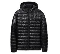 Hombre / Invierno Casual Plus Size Light Zipper Pocket Hat Algodón Acolchado Top Camisa, Negro , L