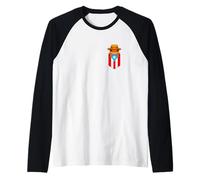 Hombre Jibaro Coqui Frog Puerto Rico Bandera Boricua Pocket Borinquen Camiseta Manga Raglan