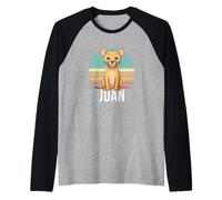 Hombre Juan - Hermoso Nombre de niño con león Hermoso Camiseta Manga Raglan