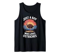 Hombre Just A Boy Who Loves Avestruces Wildlife Fan Kids Avestruz Camiseta sin Mangas