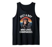 Hombre Just A Boy Who Loves Chimpancés Animal Fan Boys Chimpancé Camiseta sin Mangas