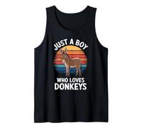 Hombre Just A Boy Who Loves Donkeys Granja Animal Fan Kids Burro Camiseta sin Mangas