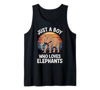 Hombre Just A Boy Who Loves Elephants Animal Fan Niños Elefantes Camiseta sin Mangas