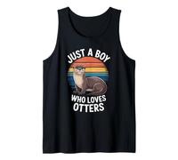 Hombre Just A Boy Who Loves Otters Animal Fan Niños Niños Nutria Camiseta sin Mangas