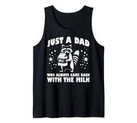 Hombre Just Dad Came Back Milk Día del Padre Mapache Papa Hombres Camiseta sin Mangas