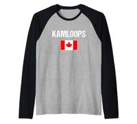 Hombre Kamloops British Columbia Bandera Canadiense Canadá Camiseta Manga Raglan