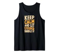 Hombre Keep Calm and Let Cooper Handle It Funny Primer Nombre Camiseta sin Mangas