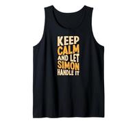 Hombre Keep Calm and Let Simon Handle It Funny Primer Nombre Camiseta sin Mangas