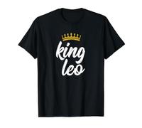Hombre King Leo - Corona del Zodiaco con diseño de cumpleaños Camiseta gráfica económica
