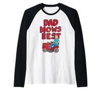 Hombre King of The Hill Father's Day Dad Mows Best Hank Rides Mower Camiseta Manga Raglan