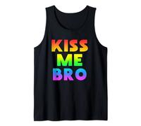 Hombre Kiss me bro LGBT gay Camiseta sin Mangas