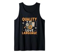 Hombre La Calidad es mi lenguaje de Amor Técnico de Control de Calidad Divertido Camiseta sin Mangas