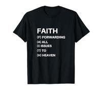 Hombre La fe enviando Todos los Asuntos al Cielo Motivación Cristiana Camiseta