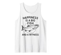 Hombre La Felicidad es un pez Grande y un Testigo - Divertido Pescador de Pesca Camiseta sin Mangas
