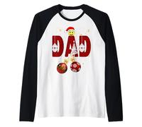 Hombre La Primera Navidad como papá Jingle Balls es el Mejor papá de Navidad para él y para Ella Camiseta Manga Raglan