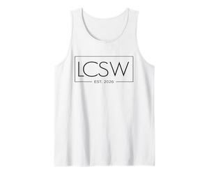 Hombre LCSW EST 2026 Graduación Licenciada Trabajador Social Clínico Camiseta sin Mangas