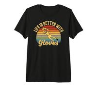 Hombre Life Is Better with Gloves Portero Retro Vintage Camiseta Premium