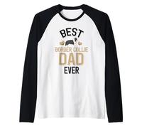 Hombre Linda Mascota, el Mejor papá de Border Collie de Todos los Tiempos Camiseta Manga Raglan