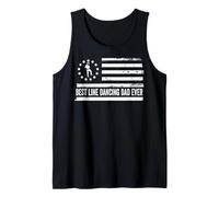 Hombre Line Dancing Country Music Line Bailarín Bandera Estadounidense Camiseta sin Mangas