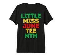 Hombre Little Miss Juneteenth Black Girl Magic Brown Skin Girls Diversión Camiseta Premium