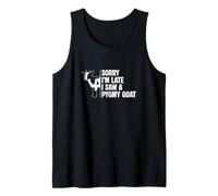 Hombre Lo Siento, llego Tarde, Vi a una Cabra pigmea Divertido Ganadero de Cabras Camiseta sin Mangas