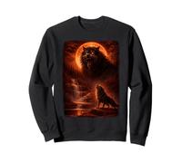 Hombre Lobo Aullando en la Luna Vintage Funny Mystic Sudadera