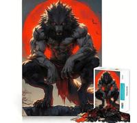 Hombre Lobo bajo la Luna de Sangre Rompecabezas de 1000 Piezas para Adolescentes Estimula la Mente Divierte Recorta con precisión es una Actividad Relajante para desconectar (38x52cm)
