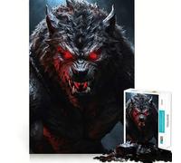 Hombre Lobo con Ojos Brillantes Rompecabezas de 1000 Piezas para Adolescentes Juego Que estimula el Cerebro Encaje Huecos Actividad Relajante para Grupos en Interiores (50x75cm)