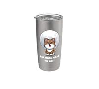 Hombre Lobo Divertido. La Luna Me Hizo Hacerlo. Lindos Animales Lobo Vaso térmico de acero inoxidable de doble pared