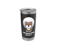 Hombre Lobo Divertido. La Luna Me Hizo Hacerlo. Lindos Animales Lobo Vaso térmico de acero inoxidable de doble pared
