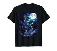 Hombre Lobo Oscuro bajo la Luna - Vintage Fantasy Lightning Art Camiseta