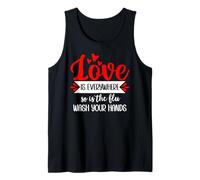 Hombre Love is Everywhere So is Flu Wash Your Hands Nurse Valentine Camiseta sin Mangas
