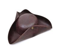 Hombre Lujo Tricornio Sombrero de Pirata Antiguo Buscar Marrón Accesorio Disfraz