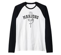 Hombre Mahjong King of Tiles Mens Mahjaholic Men It's Mahjong Time Camiseta Manga Raglan