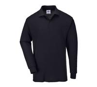 Portwest Polo de manga larga Genoa - Negro, Talla XL (B212BKRXL)