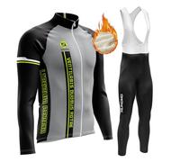 Hombre,Manga Larga Transpirable + Culottes Bici 9D Gel Equipos Conjunto Ciclismo Manténgase abrigado en Invierno,Traje de Ropa de Bicicleta de Montaña MTB Ciclista (4XL,TYPE-7B)
